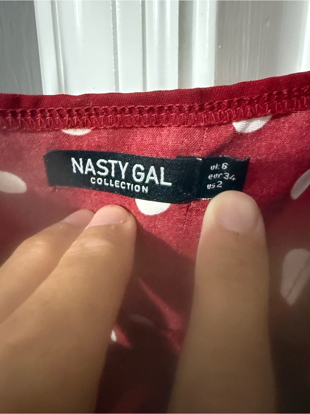 Nasty Gal Red & White Polka Dot Slip Dress - Picture 4 of 6